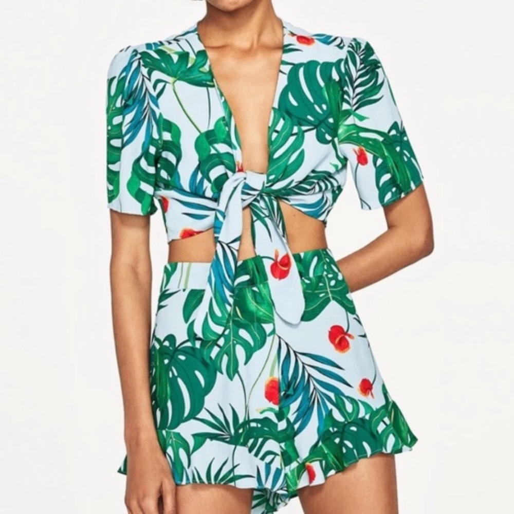 Zara Tropical Two Piece Matching Set NWT